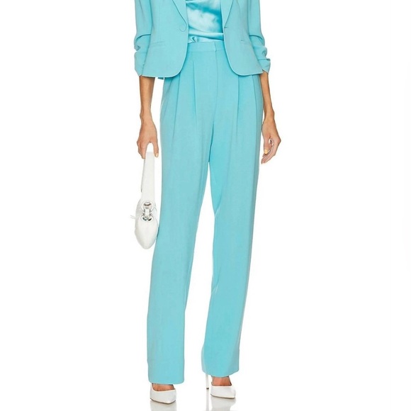 NWT CINQ A SEPT Elisabeth trouser dress pant business slack in cyan blue teal 2